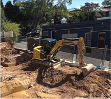 Excavator on site